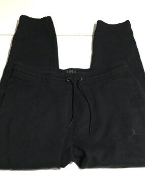 Nike Air Jordan Mens Large Sweatpants Wings Fleece Pants Black